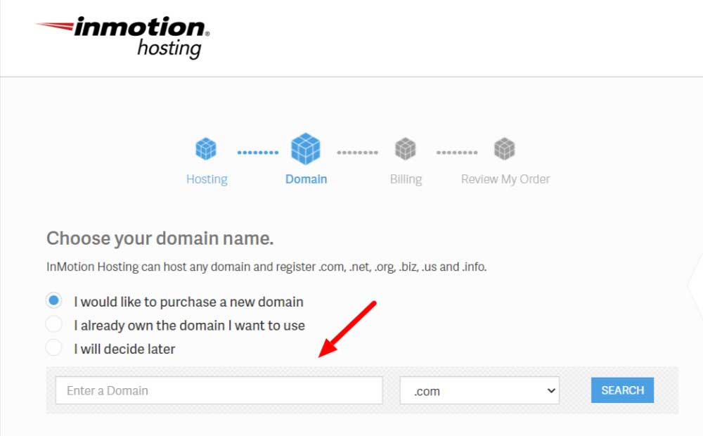 inmotion-hosting-domain-purchase to create a wordpress website