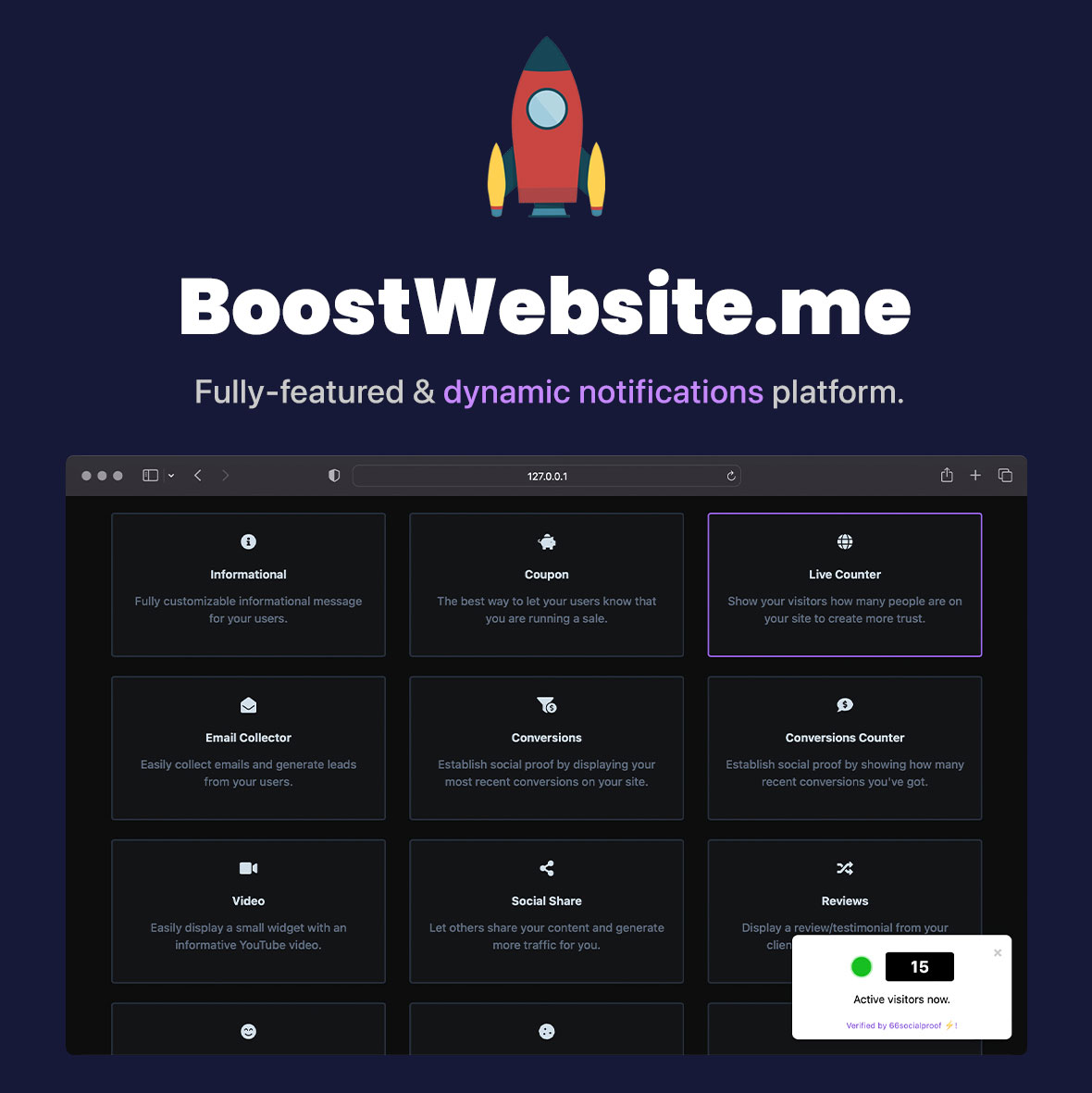 BoostWebsite with FOMO Widgets Notifications and Social Proof