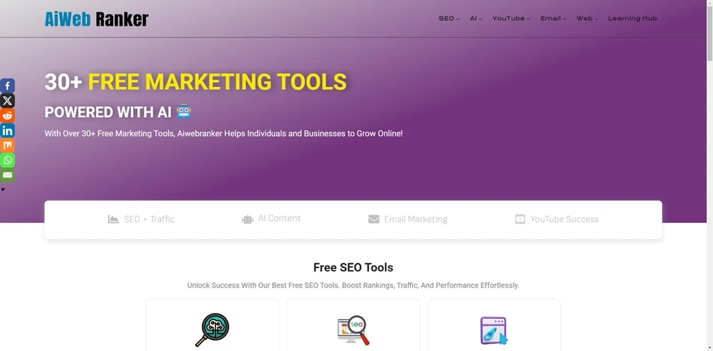 Aiwebranker - Free SEO and Marketing tools