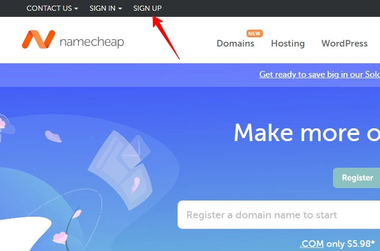 Signup on Namecheap