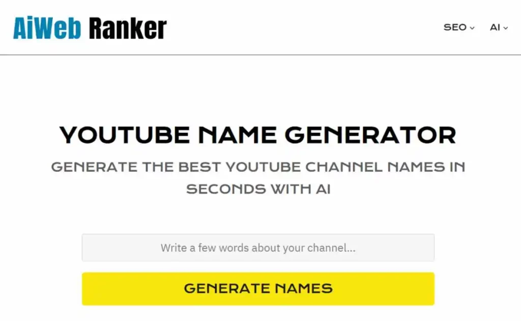 Youtube channel name generator